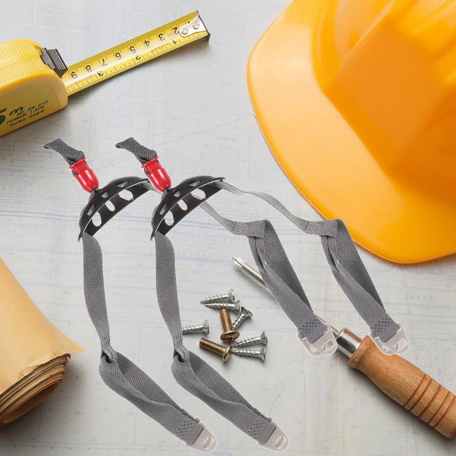 

2pcs Adjustable Chin For Hard Hat Safety Replacement Universal Sturdy Wear-Resistant Strap Construction Worker Use