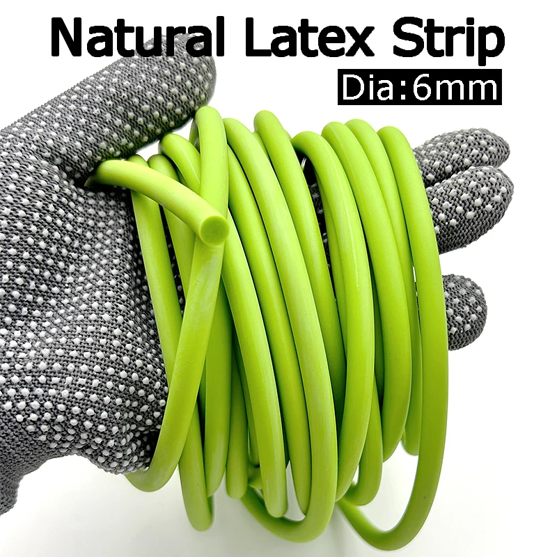 1/2/3M Green Natural Latex Solid Strip Dia 6mm High Elasticity, Wear Resistance, Tensile Resistance, Anti Slip Industrial Rubber