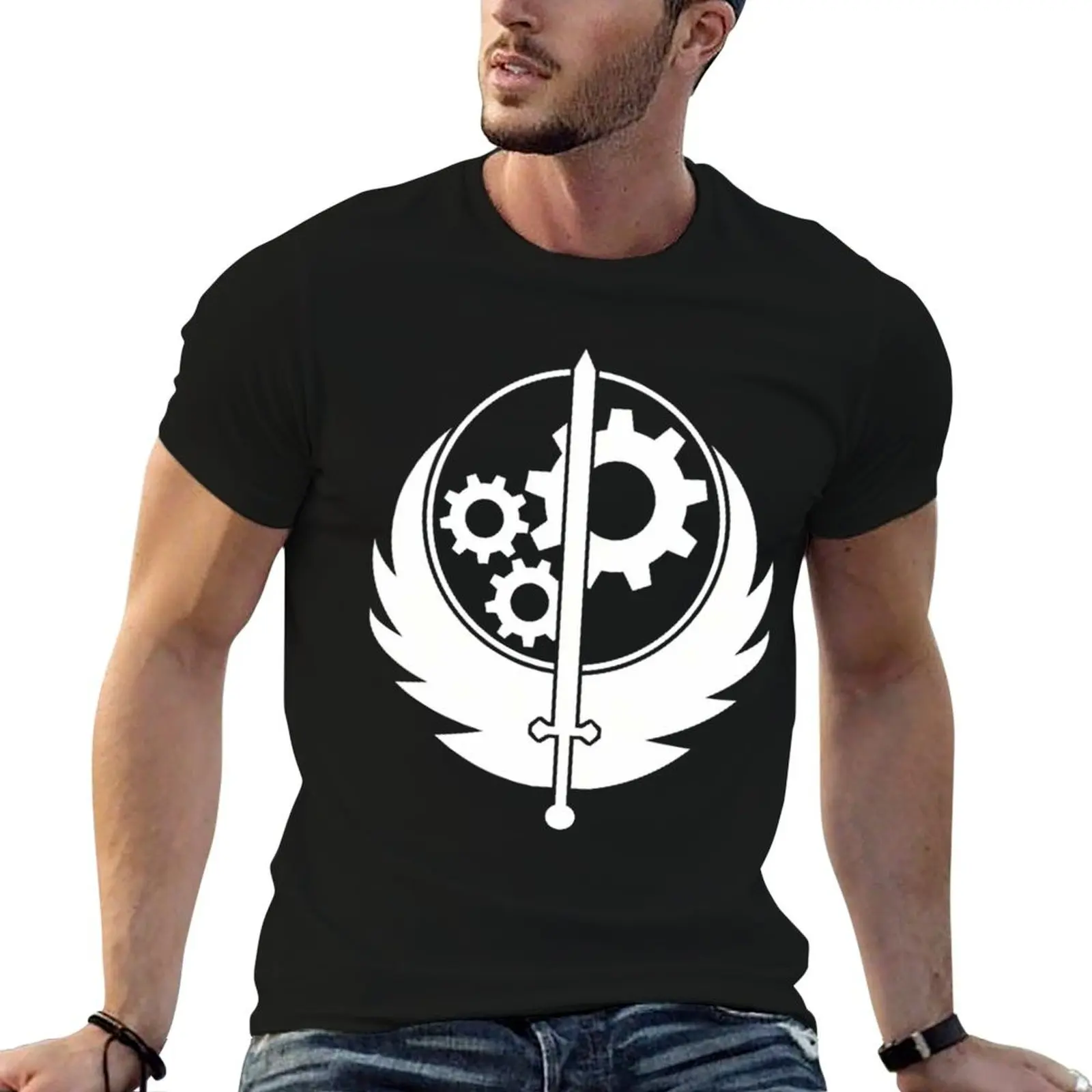 Vintage Brotherhood Of Steel Logo T-Shirt t shirts for man slim fit t shirt man luxury man t shirt graphic T-Shirt