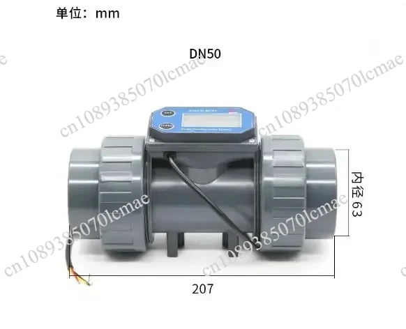 Digital Turbine Flow Meter Electronic LCD Display Flowmeter Liquid Water Gauge for Farm/Garden Irrigation DN25-DN80 PVC Pipe