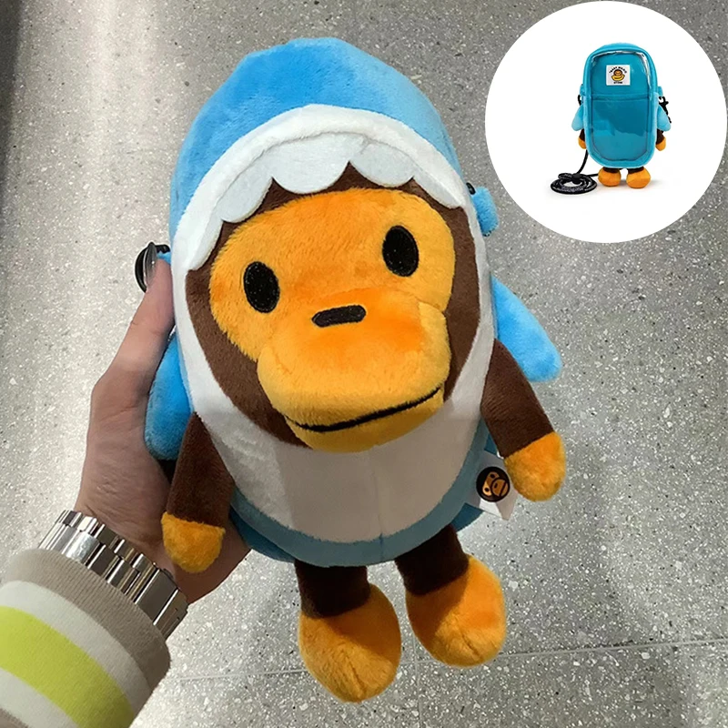 

2024 Hot New Monkey Mobile Phone Bag Babymilo Phone Bag Shoulder Bag Shark Monkey Monkey Plush Doll Shoulder Bag Children's Gift