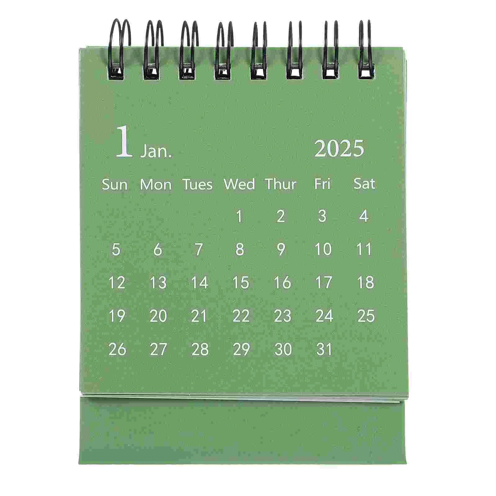 

Desk Calendar 2025 Decorative Office Small Daily Use Monthly Mini Standing Green Flip for