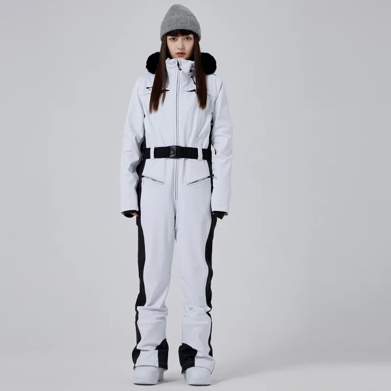 

New Ski Suit Women's One-piece Double-board Snow Suit Warm, Windproof, Waterproof and Slim Tide Brand Snowboard Pants