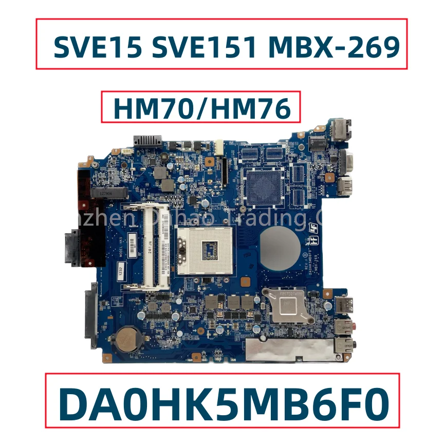 Imagem -01 - Placa-mãe do Portátil para Sony Vaio Sve15 Sve151 Sve152 Mbx269 Da0hk5mb6f0 A1892856a A1876099a A1892053a Hm76 Hd7650m Gpu