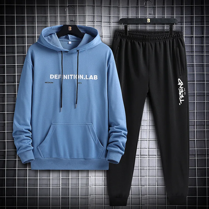 

Tracksuit Men 2 Piece Sets Hip Hop Clothes for Men Outfits Streetwear Casual Sweatshirt and Pants Set Fashion Men Clothing