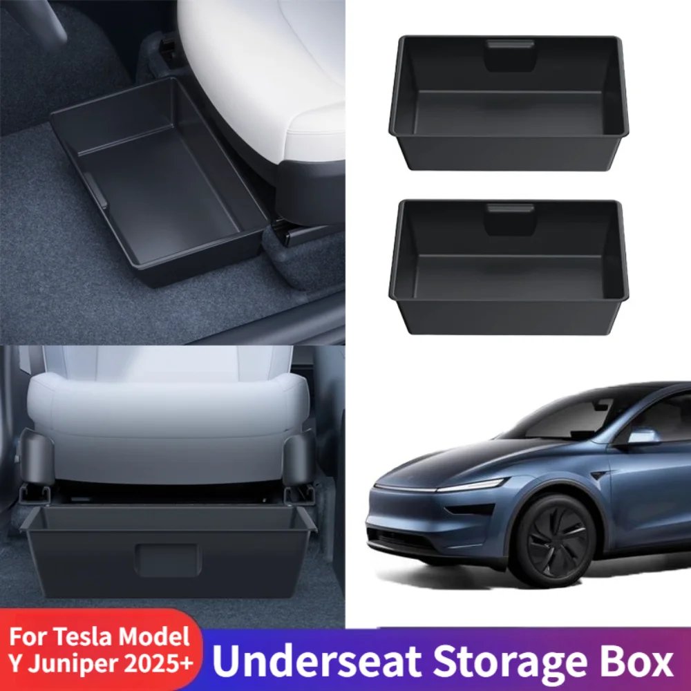

Car Underseat Storage Box for Tesla Model Y Juniper 2025+ Drawer-Type in-Car ABS Storage Box with Lid AUTO Interior Accessories