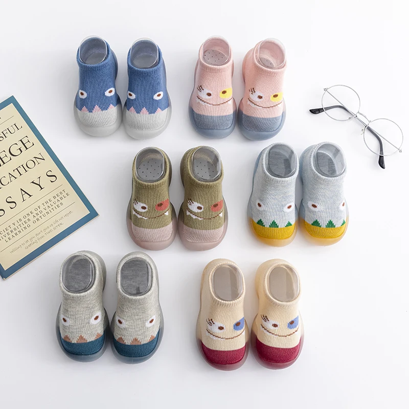 

New Spring Autumn Toddler Baby Socks Shoes Kids' Anti-Slip Divertido Floor Shoes Rubber Sole Pre Walkers Lightweight Sneakers