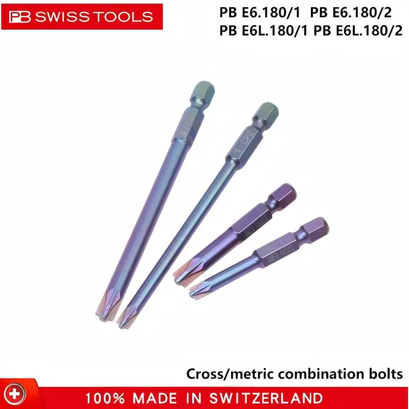 

PB Швейцарские инструменты PB E6.180/1 E6.180/2 E6L.180/1 E6L.180/2 Phillips/One, метрический комбинированный болт Бита электрика