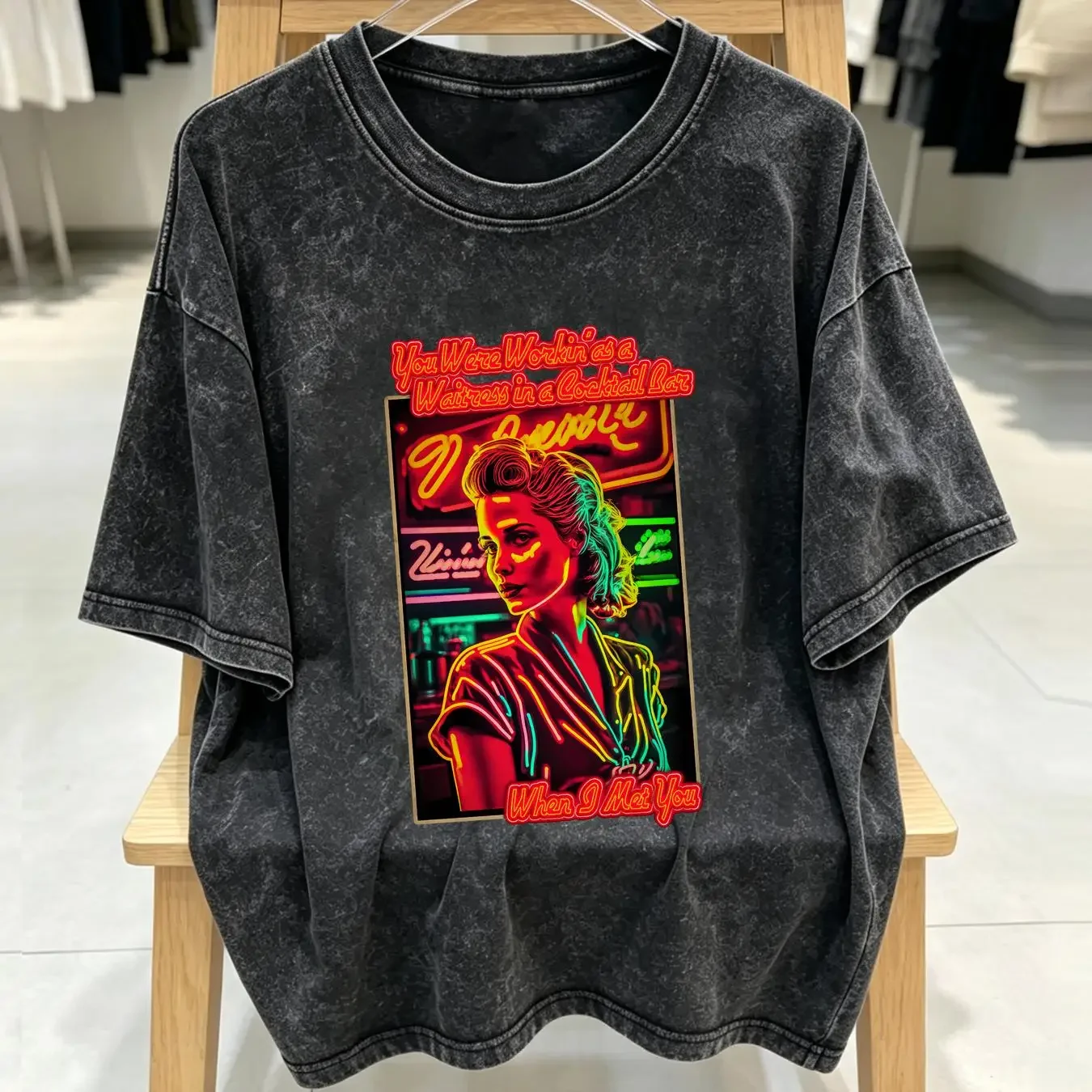 washed T Shirt The Human League Don't You Want Me Lyric CB1377 long or short sleeves vintage Washed Unisex homme Stretched