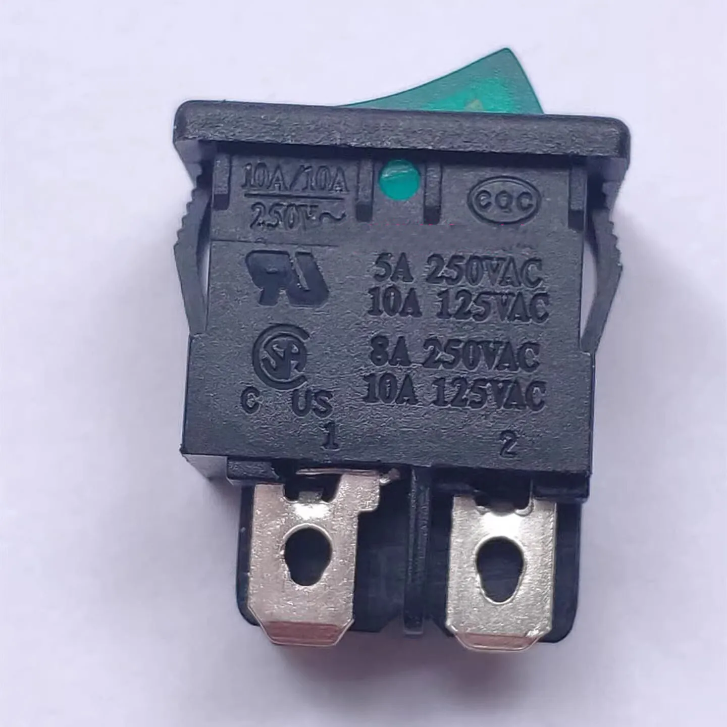 R13 Power Switch with Red Light, Green Light, Black, 4 Feet, 6A 250V, T85/55, On-Off Type Switch