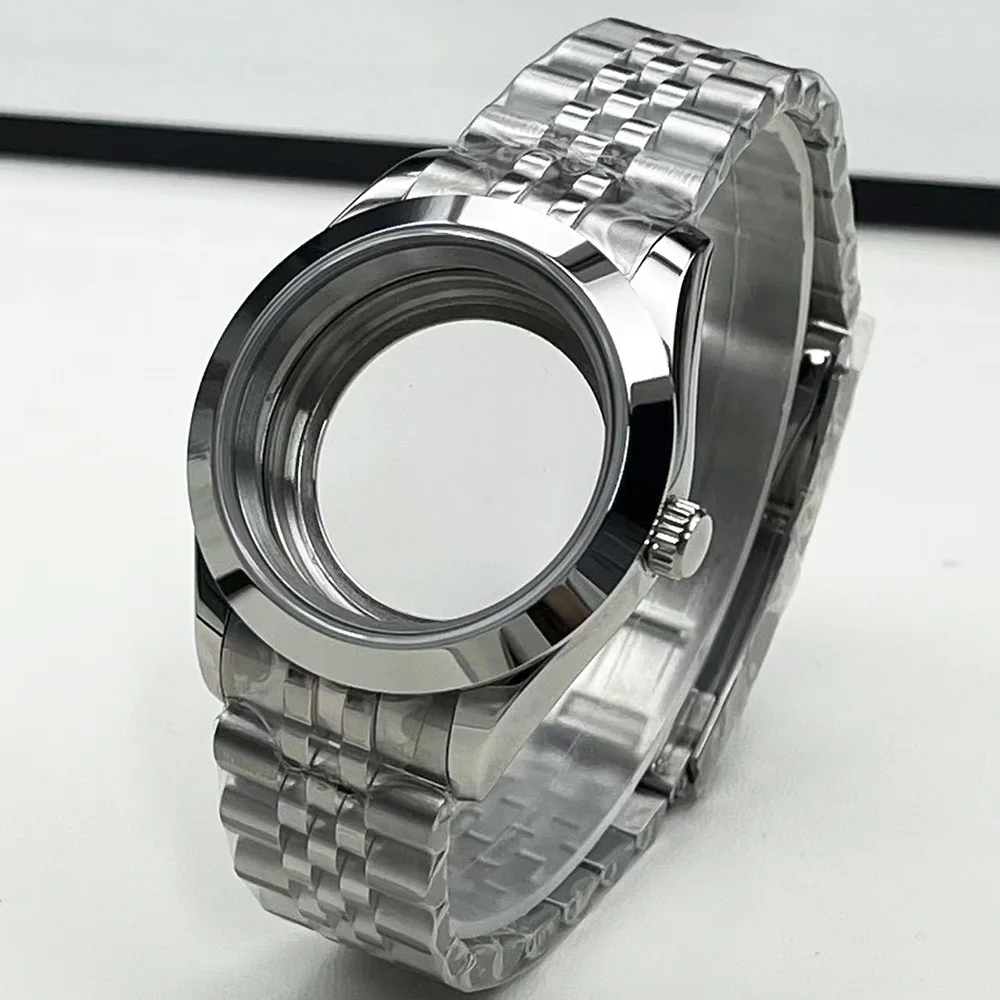 Smooth Polished 36mm X 39mm Stainless Steel Case for Watch NH35 Type Compatible with Sapphire Glass Strap Interface Included