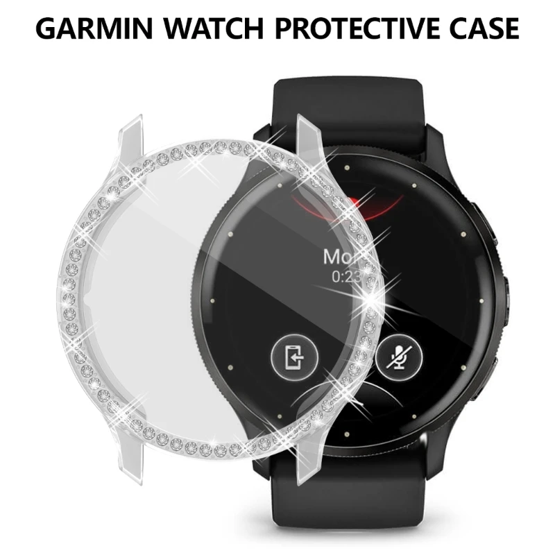 Soft TPU Watch Cover with Imitation Diamond Replacement for Venu 3/3S Watch Electroplated Protections Sleeve Case Soft TPU Watch