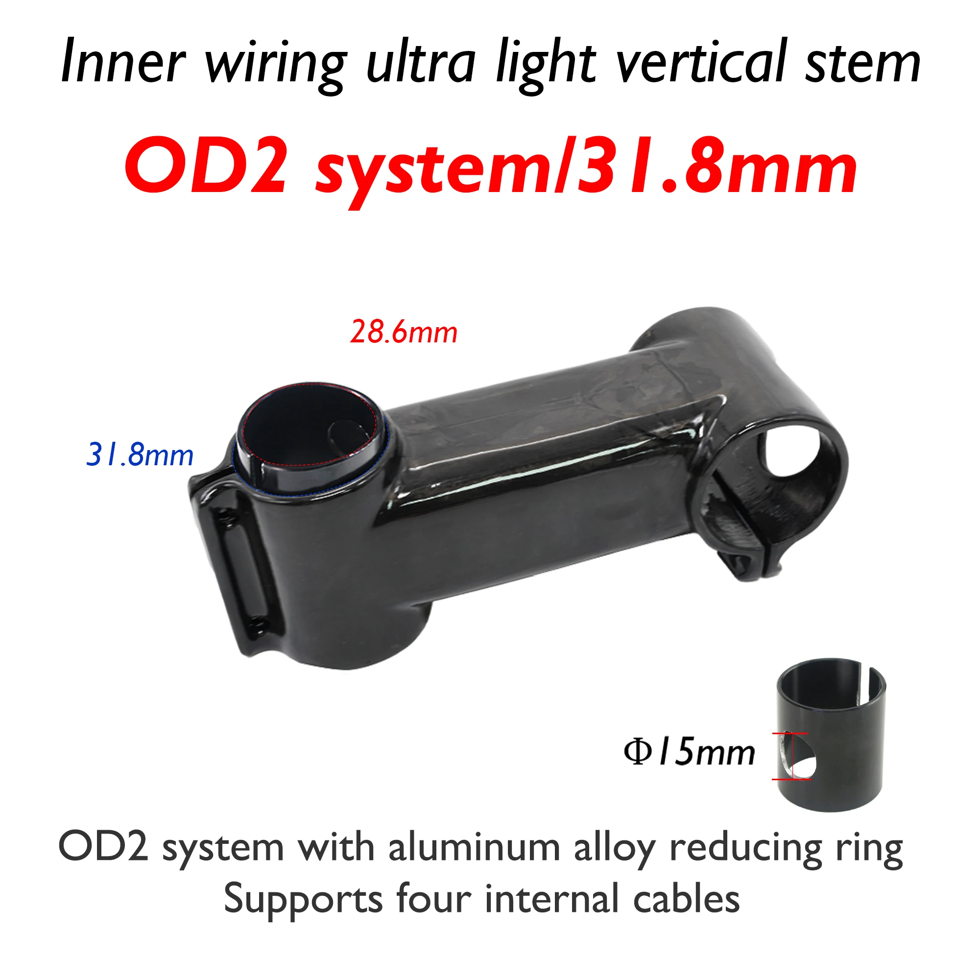 Darimo IX2-glossy carbon fiber handlebar stem,angle 6°/17°,internal wiring,suitable for MTB,road bicycle,bicycle stem