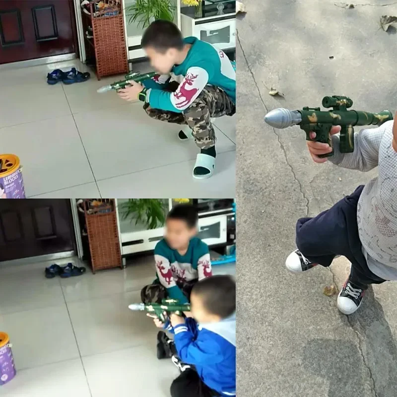 Wyrzutnia rakiet wojskowych z pociskami dla chłopców, zabawki dla dzieci do gier na świeżym powietrzu, prezenty, pistolety z miękkimi pociskami z pianki.