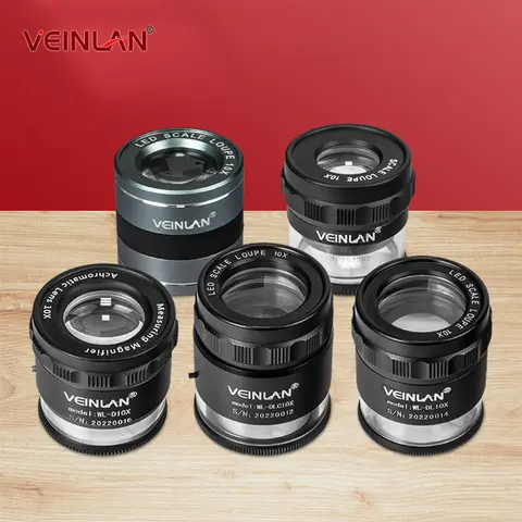 보석용 Uv Led 광원이 있는 10X 원통형 돋보기, 스케일이 있는 조정 가능한 돋보기 인쇄