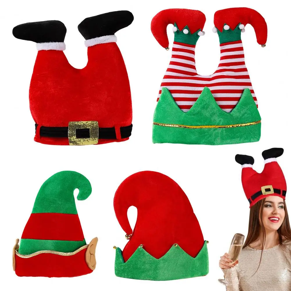 Christmas Hat Plush Elf Santa Hat Cute Stripes Cartoon Creative Turkey Hats New Year Xmas Party Ornament Decoration Props