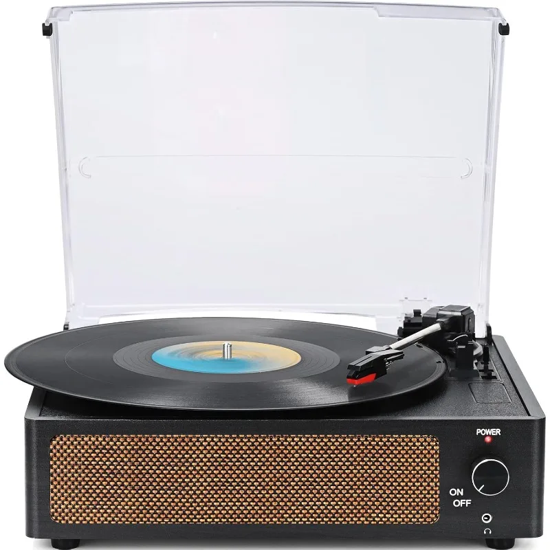 

Vinyl Record Players Vintage Turntable for Vinyl Records with Speakers Belt-Driven Turntables Support 3-Speed