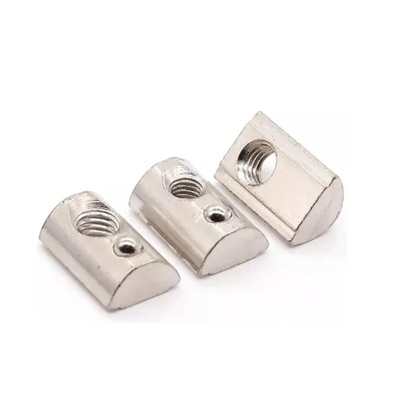 

M3-M8 Nickel Plated Spring Ball Lock Nut Block for 20/30/40/45 Aluminum Profile / Post-Assembly Elastic T-Nut for T-Slot Frame
