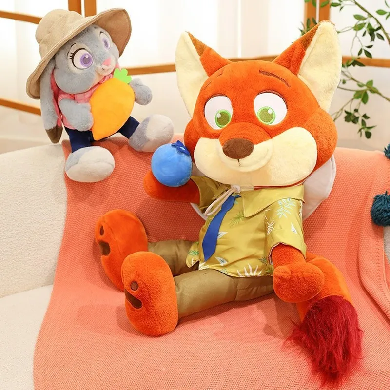 

40/80cm Zootopia Judy Nick Plush Pillow Toy Kawaii Stuffed Doll Cartoon Anime Animal Cushion Fluffty Home Decor Kid Gifts