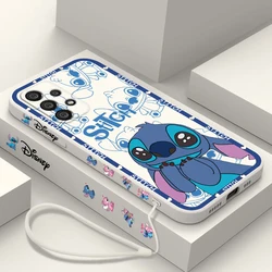 Stitch Funda de teléfono Lilo Angel para Samsung, A55, A53, A33, A52, A32, A71, A51, A21S, A35, A25, 5G, cuerda líquida izquierda