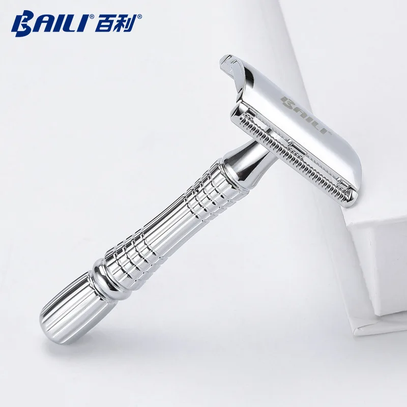 BAILI Adjustable Safety Razor Manual  Double Edge Classic Mens Shaving Mild to Aggressive Hair Removal Shaver it with 1 Blades