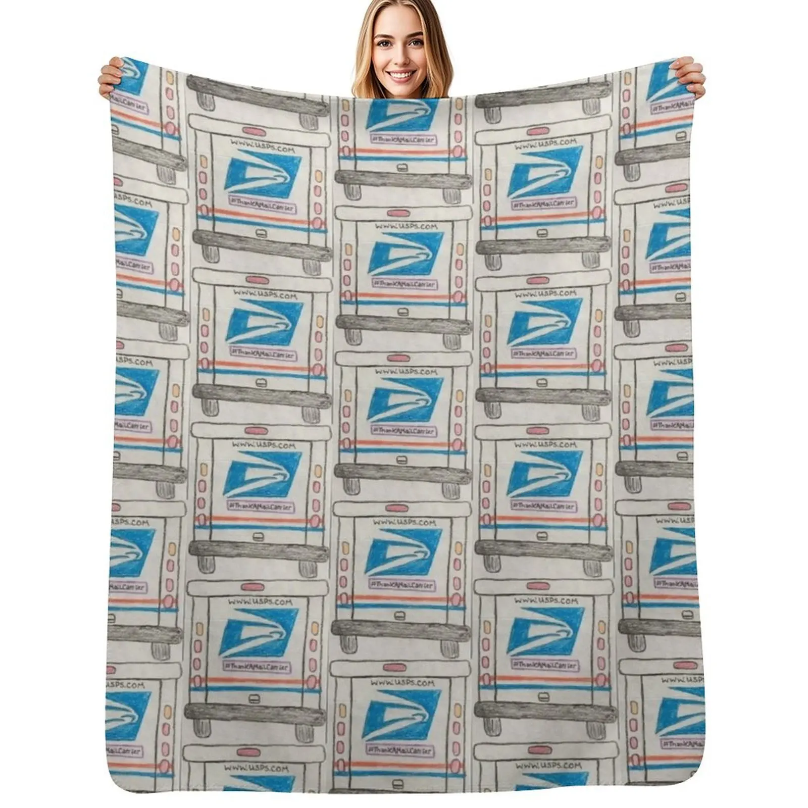 

Thank a Mail Carrier Throw Blanket Faux Fur Soft Warm Blanket for Bed