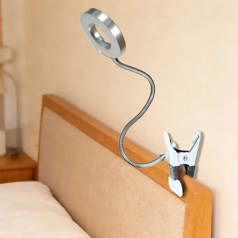 

Настольная лампа с 48 светодиодами, крепление на клипсе, 360° ° Гибкая лампа для чтения с гибкой штангой, USB-подсветка с зажимом, 3 цветовых режима, регулируемая яркость, для учебы и кровати