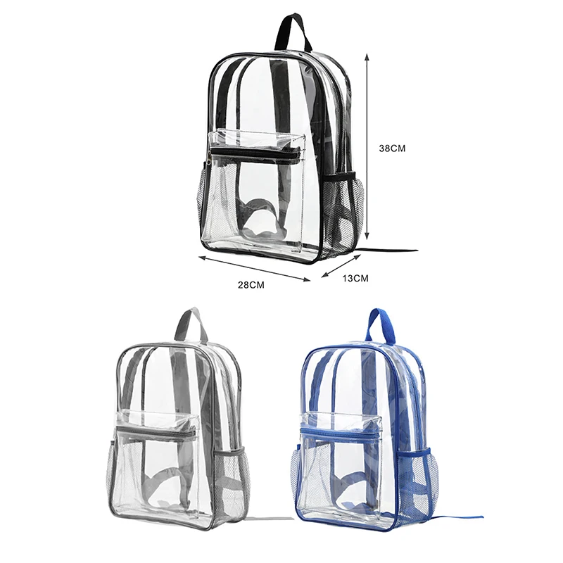 Transparent Backpack Small Simple Zipper Bag Summer All-Match Fashion Clear PVC Handbags Purses Phone Bag