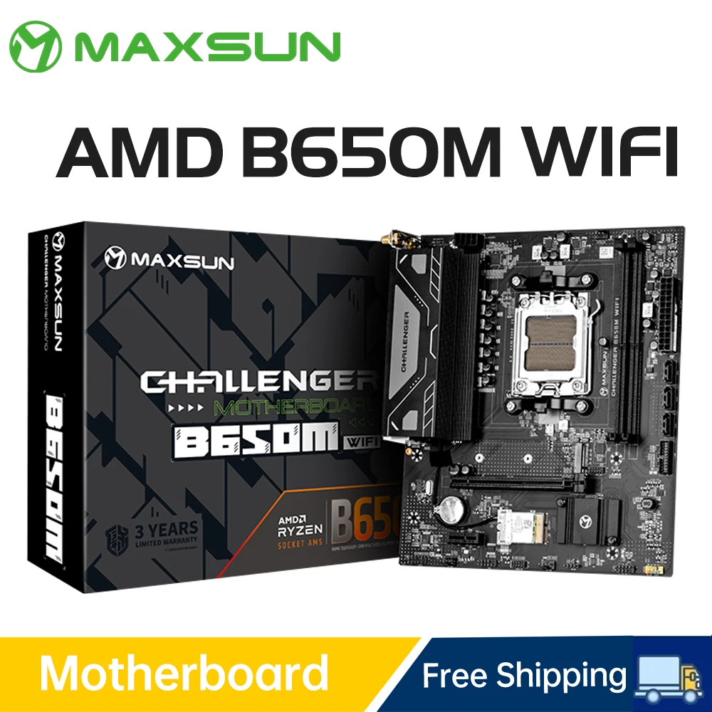 MAXSUN MS-Challenger B650M WiFi computer motherboard with DDR5 support AMD CPU AM5 Ryzen 7000 7500F/7900X/7700X/7600X