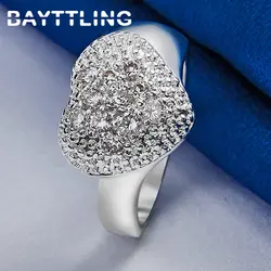 Fashion 925 Sterling Silver Ring Shining Heart Zircon 7/8/9/10# Ring For Women Charm Wedding Gift Jewelry Accessories