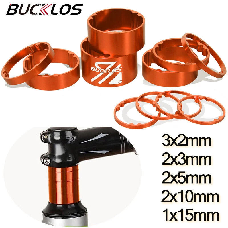 11pcs Bicycle Headset Spacer Aluminum MTB XC Bicycle Spacer for 28.6mm Front Fork 2/3/5/10/15/20mm Washer 1-1/8\