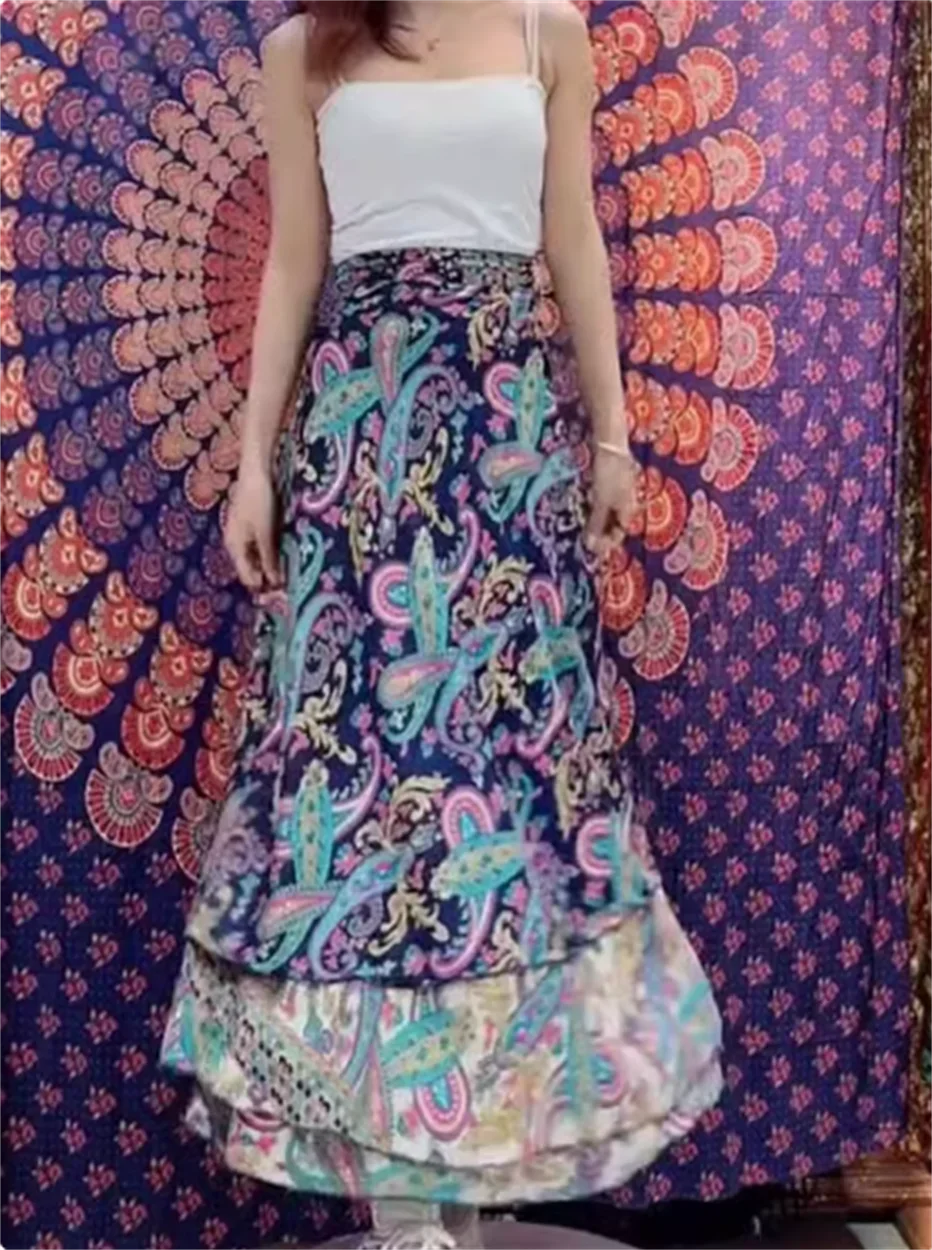 Southeast Asian style versatile midi skirt for women