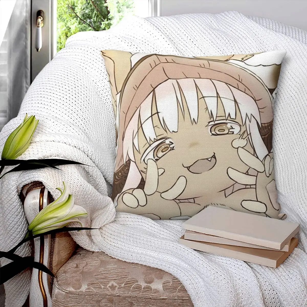 Nanachi Riko From Made In Abyss Square Pillowcase Cushion Cover Pillow Case Throw Pillow Cover for Home Bedroom Car