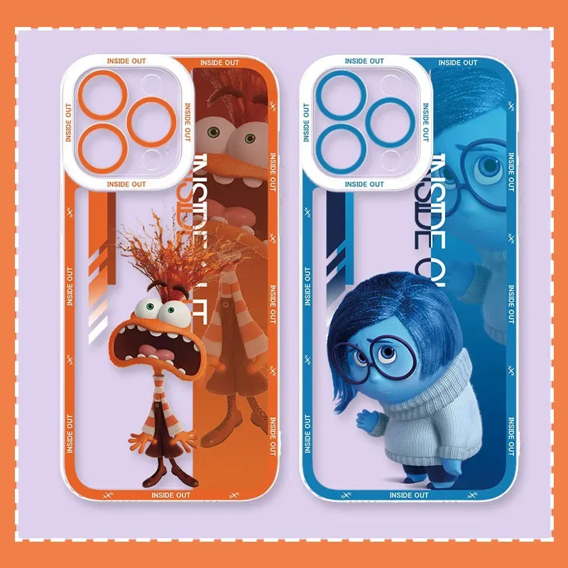 Case For iPhone 16 Pro Max 15 14 Plus 13 12 11 Pro XR XS X 8 7 SE 2020 Disney Inside Out 2 Sadness Clear Soft Silicone Cover