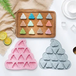 12-hole Silicone Mold with Different Poop Expressions  Fondant Cake Chocolate Mold Ice Cube Cake Mould  Baking Accessories