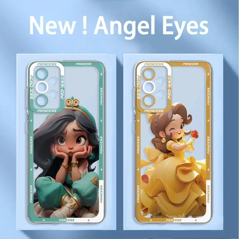 Princess Bella Disney Clear Case For Samsung Galaxy A54 A14 A53 A34 A52 A12 A13 5G A25 A33 A23 A51 A71 A21s A32 4G Cover Fundas