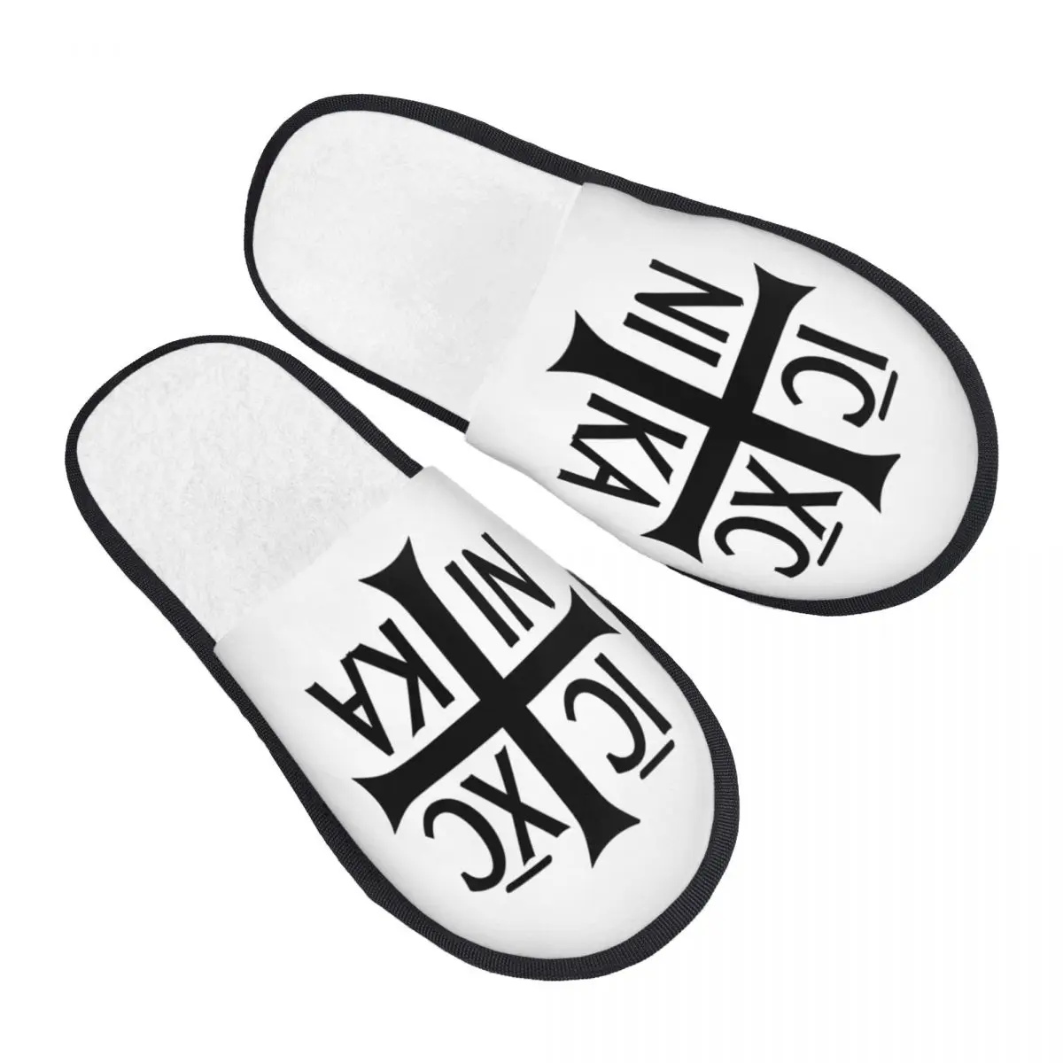 

Пользовательские IC XC NI KA Cross Christogram Memory Foam Slippers Женские мягкие теплые домашние тапочки