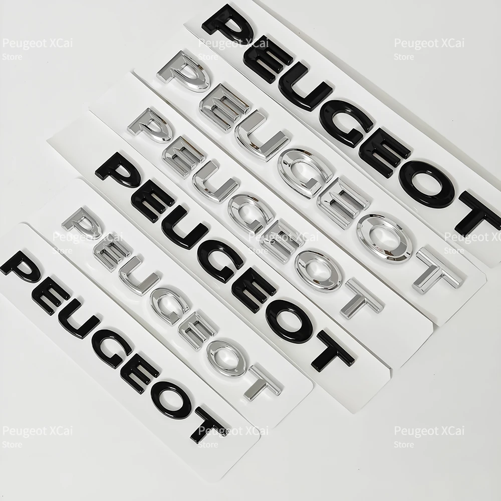 For Peugeot car rear trunk badge letters Emblems for 4008 5008 RCZ 206 107 207 307 301 108 408 4007 HX1 SR1 EXALT 607 SXC Urban