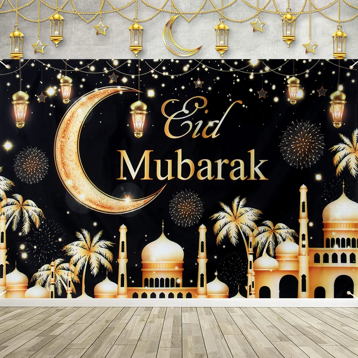 Eid Background Eid Mubarak Ramadan Kareem Backdrop Islam Muslim Party Supplies Eid Al-fitr Gift Ramadan Decoration For Home 2025