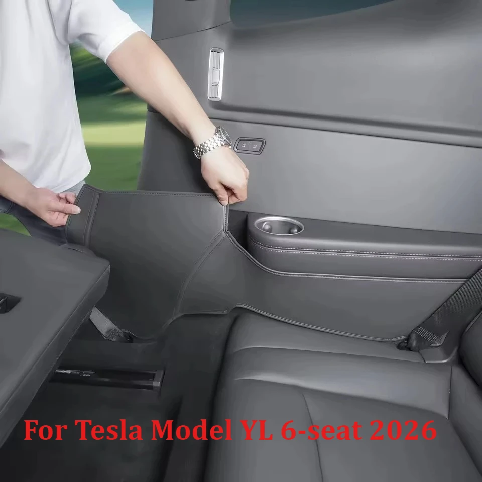 

For Tesla Model YL 6-seat 2026 Rear Door C-Pillar Panel Protective Pad Third Row Seat Side C-Pillar Anti Kick Wear Resistant Mat