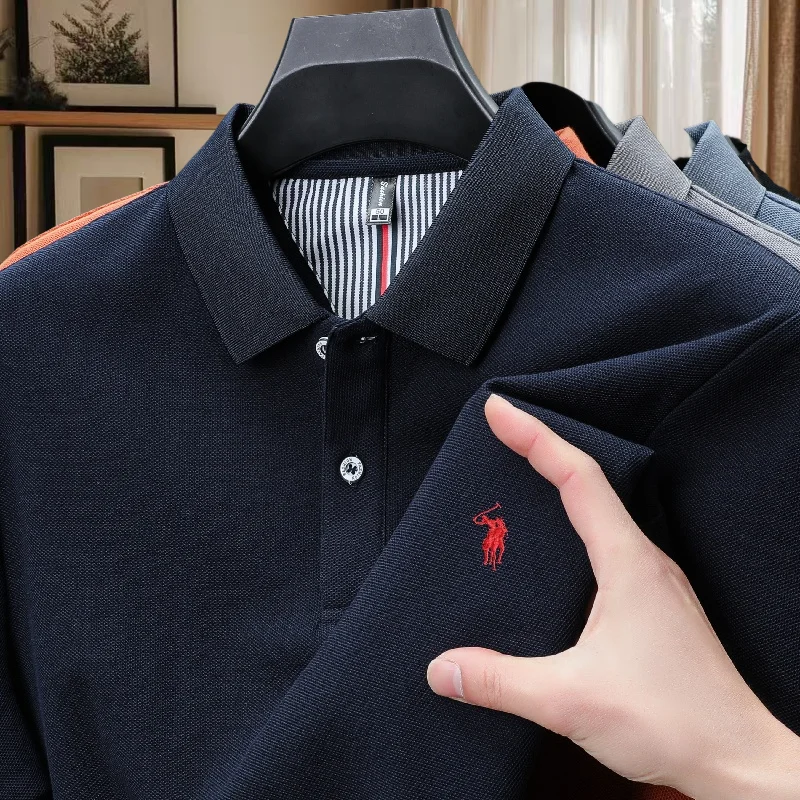 100 % Baumwolle, Luxusmode, Sommer, neues bequemes POLO-Shirt für Herren, klassische Paul-Stickerei, meistverkaufte atmungsaktive Kurzarm