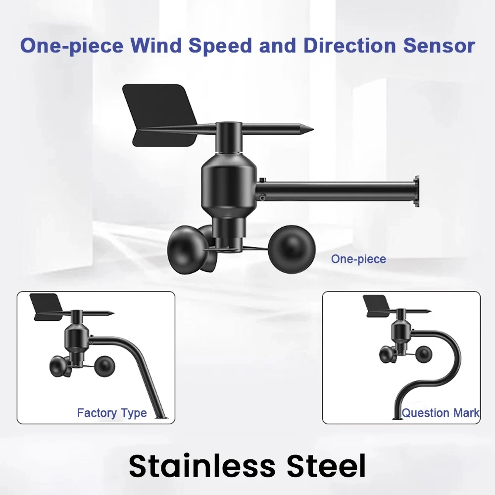 0-60m/s Wind Speed Wind Direction Sensor 360° Wind Direction Transmitter Meteorological monitoring Aluminum Alloy Material