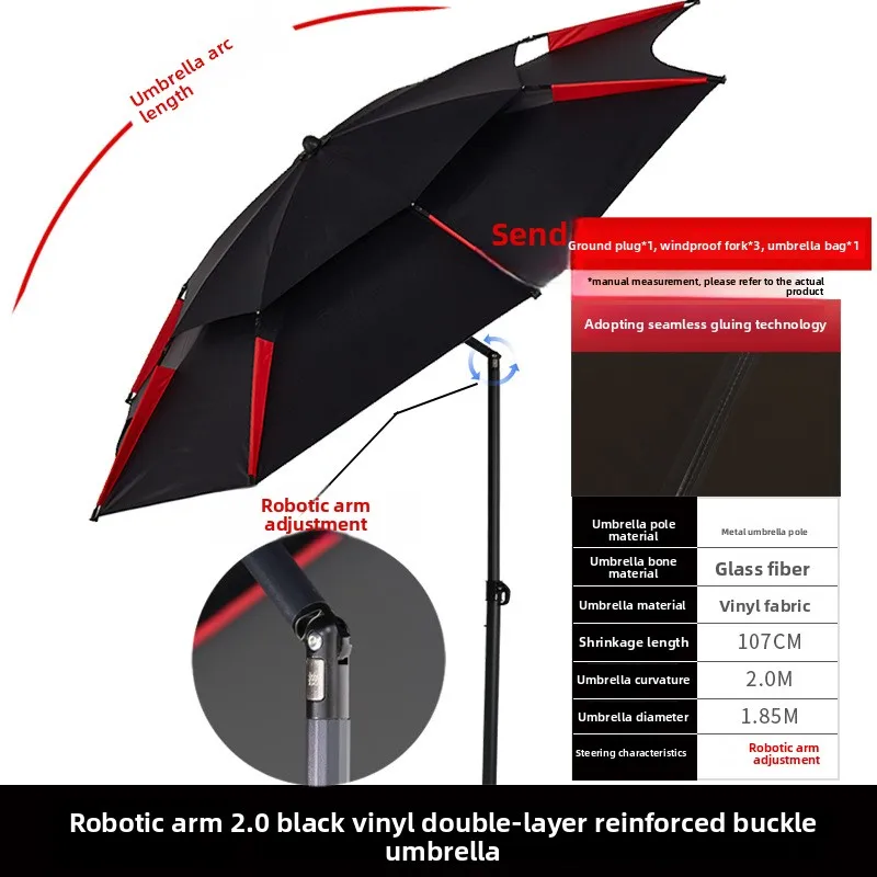 Outdoor Fishing Umbrella Wholesale Thickened Double Layer 360 Degree Rain Sun Shield Foldable Cane Umbrella Fishing Umbrella