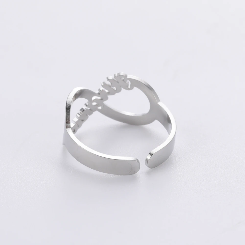 لانهائي رمز إنفينيتي البنصر اسم مخصص شخصية خارق للطبيعة للنساء الرجال زوجين هدية مجوهرات من صلب لا يصدأ