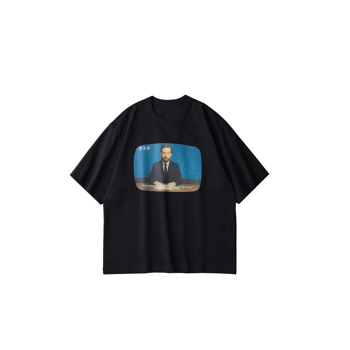 26SS KOLOR Portrait Print Round Neck Loose Casual Short Sleeved T-shirt for Men and Women