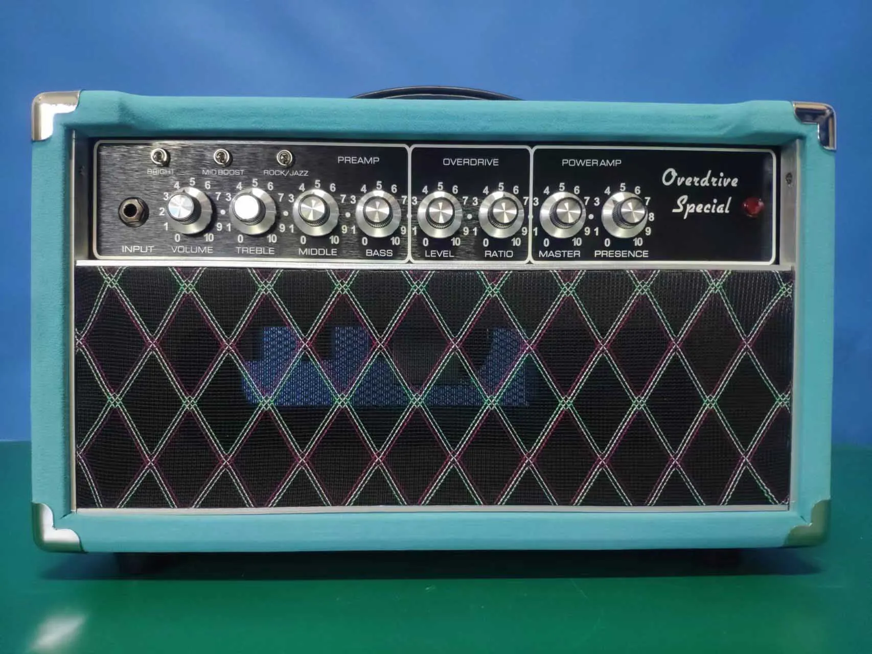 Custom Grand Overdrive Special Amplifier Suede Blue Head 20W Valve Guitar Amp Head JJ 2 x EL84; 3 x 12ax7 Tubes with Loop