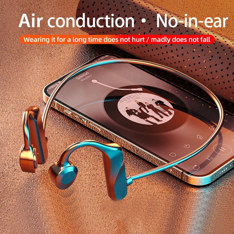 Bone Conduction Headphones Wireless Headset TWS Bluetooth 5.2 Earphones 360° Bend Arbitrarily Noise Cancelling Ear Hook Earbuds