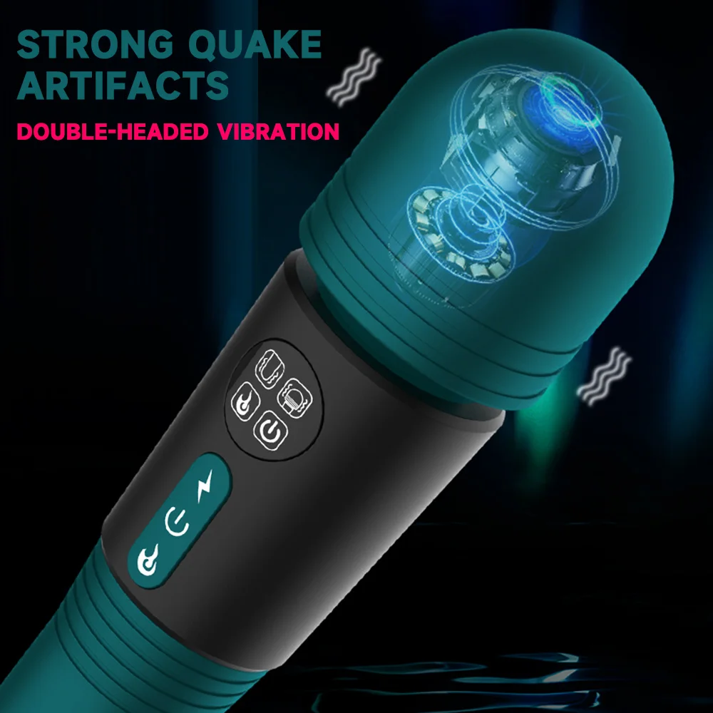 Double-headed women vibrator AV magic wand g-spot vagina nipple stimulator dildo erotic masturbator massage sex toys for couples