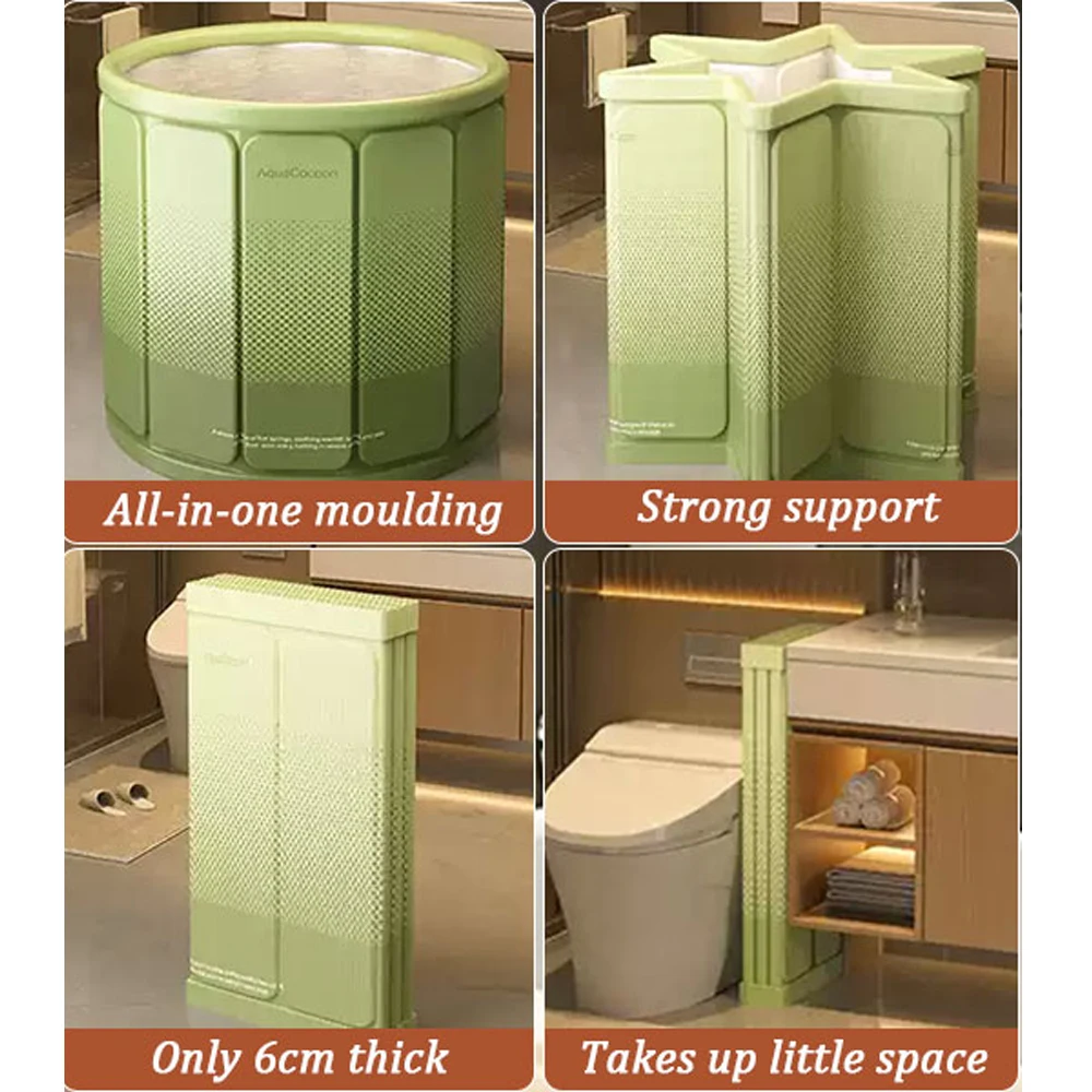 Foldable Bath Tub Home Portable Bathtub For Adult Children Full Body SPA  Thickened Bath Bucket Temperature Locked Shower Basin