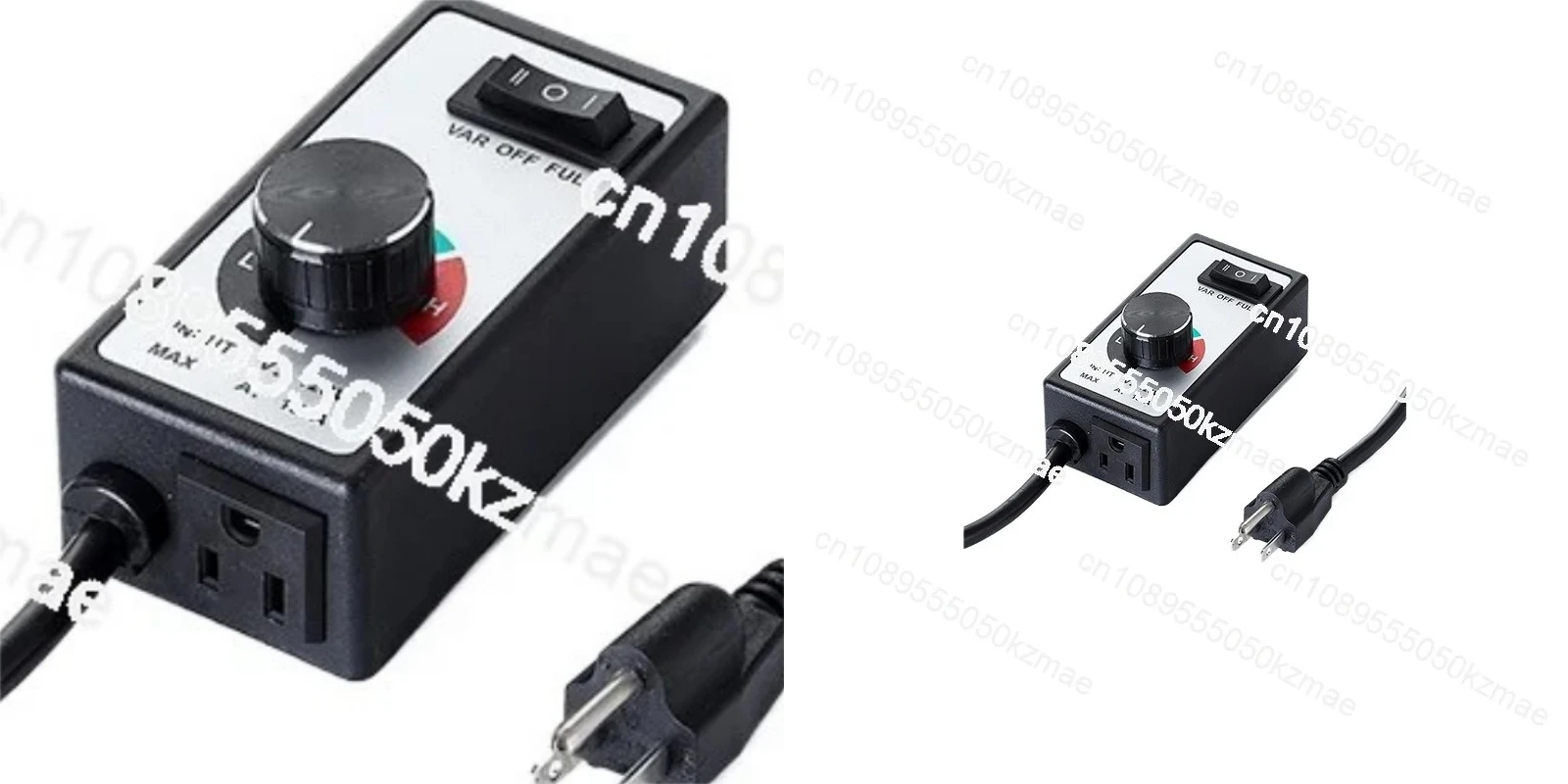 120V 15A US Plug Fan Speed Controller - Electronic Variable Speed Regulator with Overload Protection
